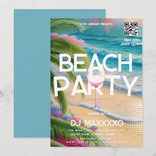 Invitation Beach Party Event Bar Tropical Club Flyer