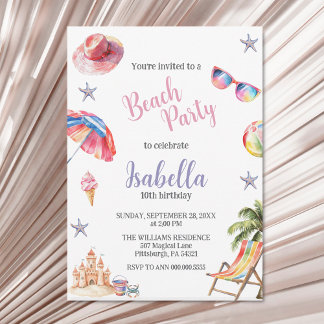 Invitation Beach Party Tropical été