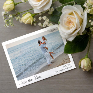 Invitation Beach Romance Bordure photo mariage Enregistrer la