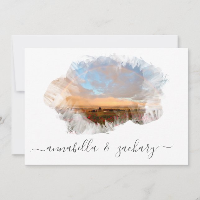 INVITATION *~* BEACH RSVP - QR RAINBOW AR11 BEACH MARIAGE (Devant)