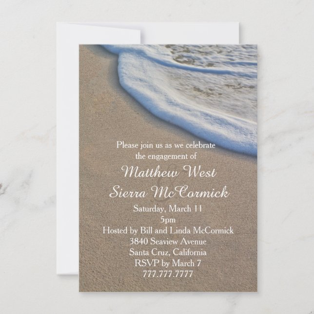 Invitation Beach Sand and and Sea Foy Mariage (Devant)
