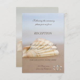 Invitation Beach Seashell, Réception Coeur