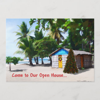 Invitation Beach Shack Under the Palms à Noël