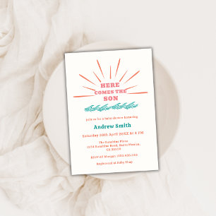 Invitation Beach Sunshine Voici Le Baby shower Son