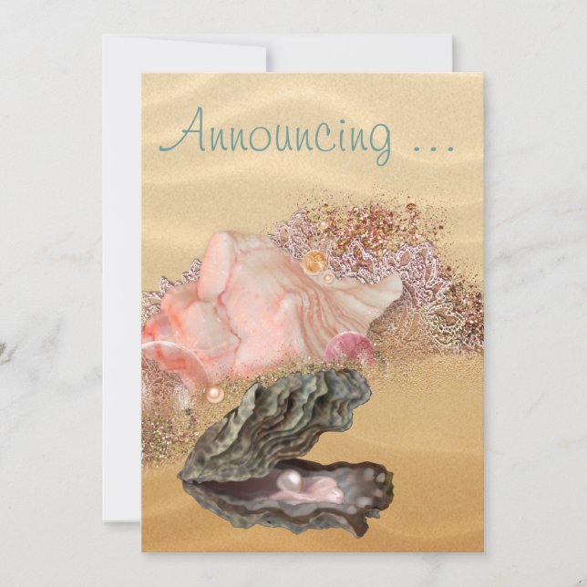 Invitation Beach Wedding Sandy Shore (Devant)