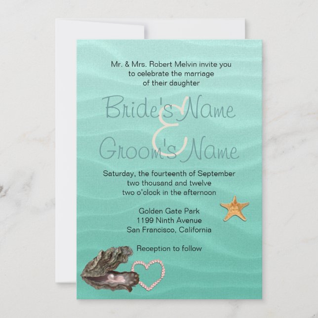 Invitation Beach Wedding Sandy Shore (Devant)