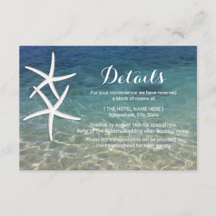 Invitation Beach Wedding Tropical Starfish Détails du Mariage