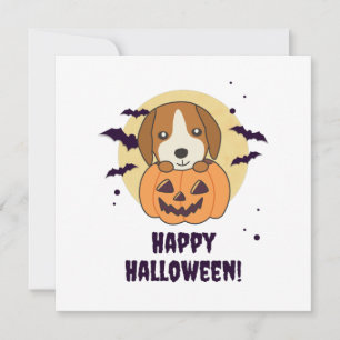 Invitation Beagle Dans Citrouille Doux Chiens Joyeux Hallowee