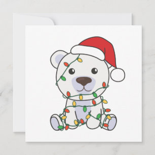 Invitation Bear Christmas Winter Animals Polar Bears