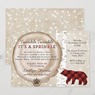 Invitation Bear Cub Winter Forest Baby Sprinky for Boy