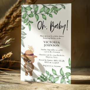 Invitation Bear mignonne dans le Baby shower du bois