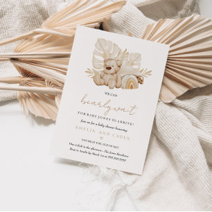 Invitation Bearly Wait Baby Shower Bohème
