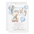 Bearly Wait Blue Balloon Teddy Bear Baby shower