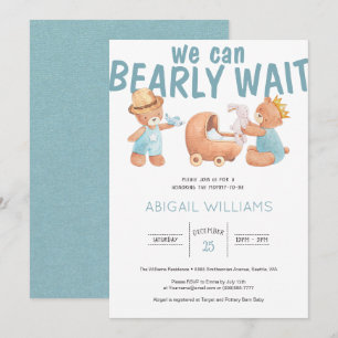Invitation Bearly Wait C'est un Baby shower d'ours en peluche