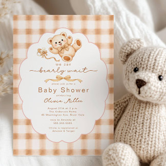 Invitation Bearly Wait Teddy Bear Baby Shower Invite