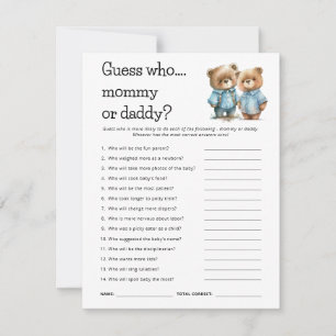 Invitation Bears mignonne Devine Qui Maman Papa Baby shower C