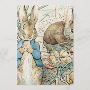 Invitation Beatrix Potter Peter Rabbit et Benjamin Bunny
