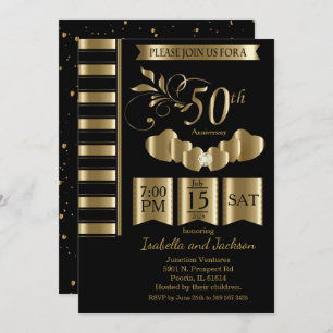 Invitation Beau 50ème Anniversaire d'or