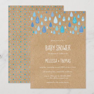 Invitation Beau Baby shower Couples Raindrops Couples / Saupo