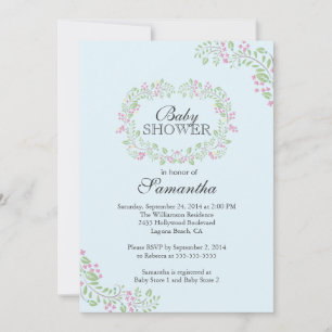 Invitation Beau Baby shower de charpente fleurie en tableau n