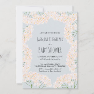 Invitation Beau Baby shower de la floraison de l'haleine
