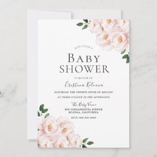 Invitation Beau Baby shower Fille Rose Bleu Élégant