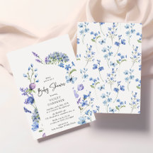 Beau Baby shower Fleur sauvage bleu Arch