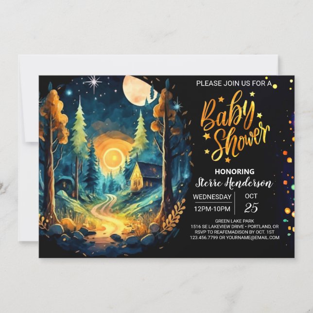 Invitation Beau bois dans le Baby shower des bois (Devant)