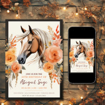 Beau Cheval et Fleurs Anniversaire