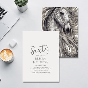 Invitation Beau Cheval Script moderne 60e anniversaire