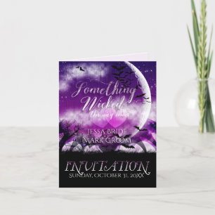 Invitation Beau Halloween Amour Lune Mariage Plié