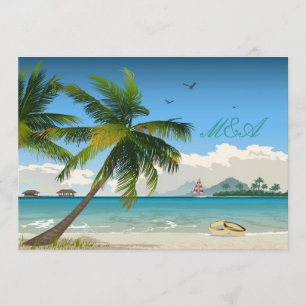 Invitation Beau jour/invitation tropical de mariage de plage