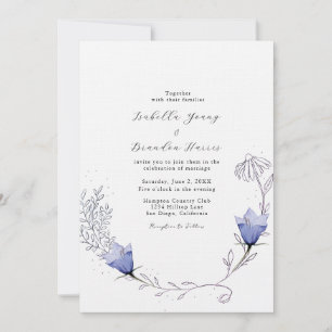 Invitation Beau Mariage Bleu Bellflower