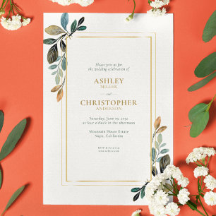 Invitation Beau Mariage d'aquarelle fleurie