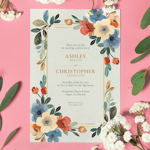 Invitation Beau Mariage d'aquarelle florale