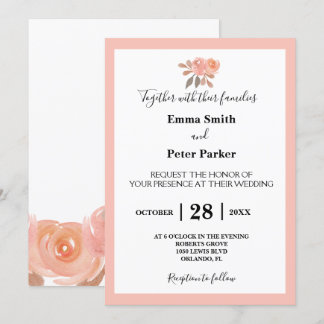Invitation Beau Mariage de Bouquet Floral