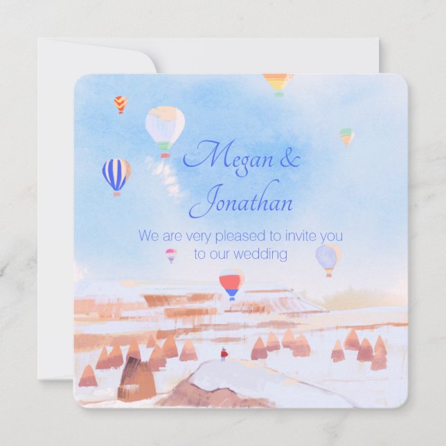 Invitation Beau mariage de montgolfière Cappadoce (Devant)