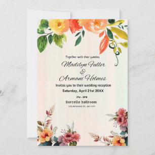 Invitation Beau Mariage Fleurs sauvages