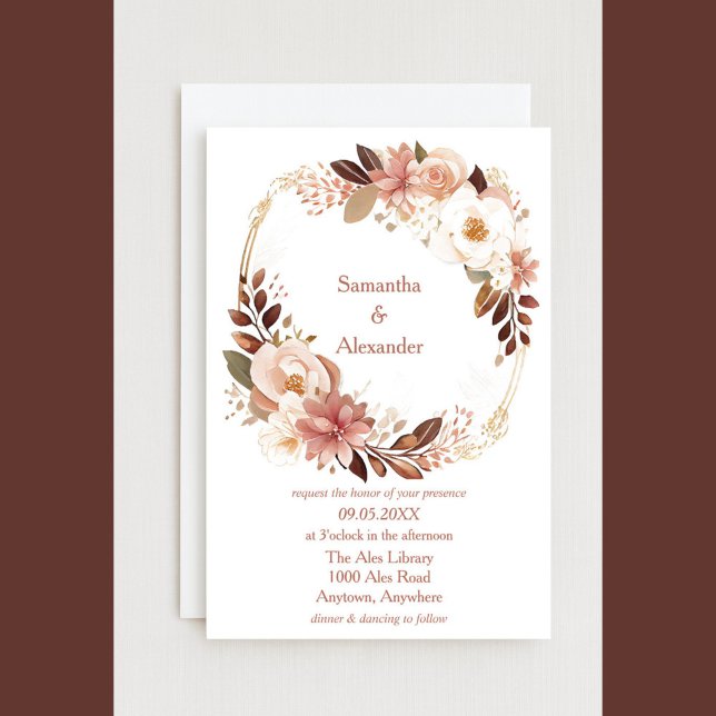 Invitation Beau Mariage Floral (Créateur téléchargé)
