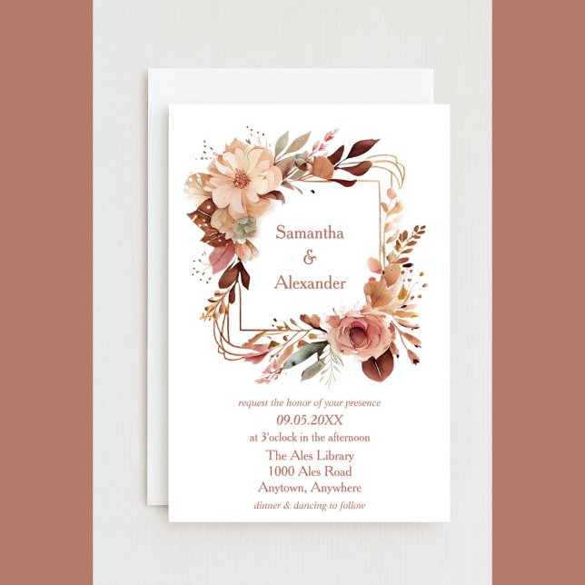 Invitation Beau Mariage Floral (Créateur téléchargé)