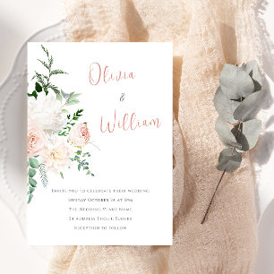 Invitation Beau Mariage Floral Moderne