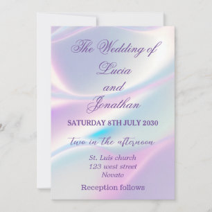 Invitation Beau mariage métallique iridescente