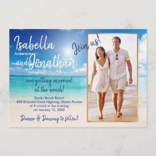 Invitation Beau mariage sur la plage  télécharger votre photo