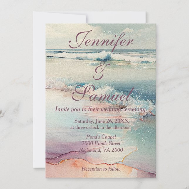 Invitation Beau Paysage De Plage (Devant)