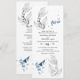 Invitation Beau Poisson japonais Koi tout en un Mariage