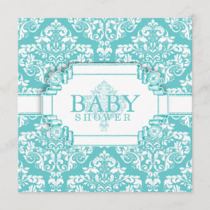 Invitation Beau Robins Oeuf Bleu Damas