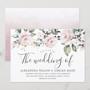 Invitation Beau Rose Dusty Blush Pink Mariage