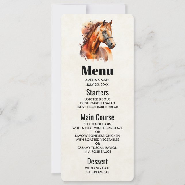 Invitation Beau Sorrel Horse Portrait (Devant)