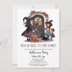 Invitation Beau tour traiter les gosses bonbons halloween fêt