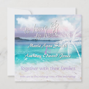 Invitation BEAU TROPICAL OCEAN SLEVER Mariage Invitatiatiatia